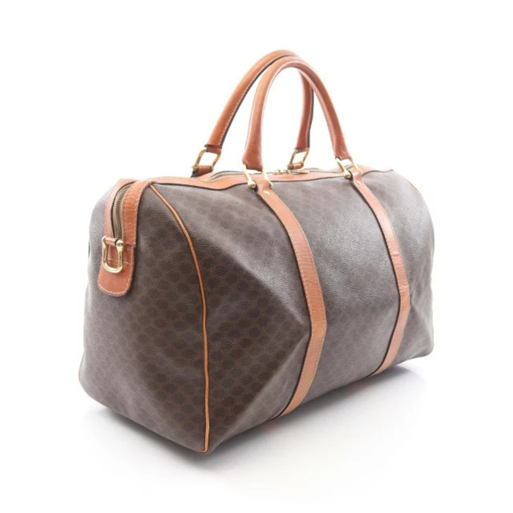 Celine bag canvas leather Boston brown Macadam Brown